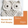 Aoibox Owl Macrame Wall Hanging Hand Woven Boho Tapestry Wall Decor for Bedroom Living Room Nursery Beige Small - 4 of 4