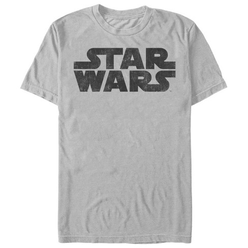 Men s Star Wars Simple Logo T Shirt Silver Medium