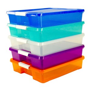 Storex Stack & Store Box Craft Organizer, Assorted Colors, 5-Pack - 1 of 1