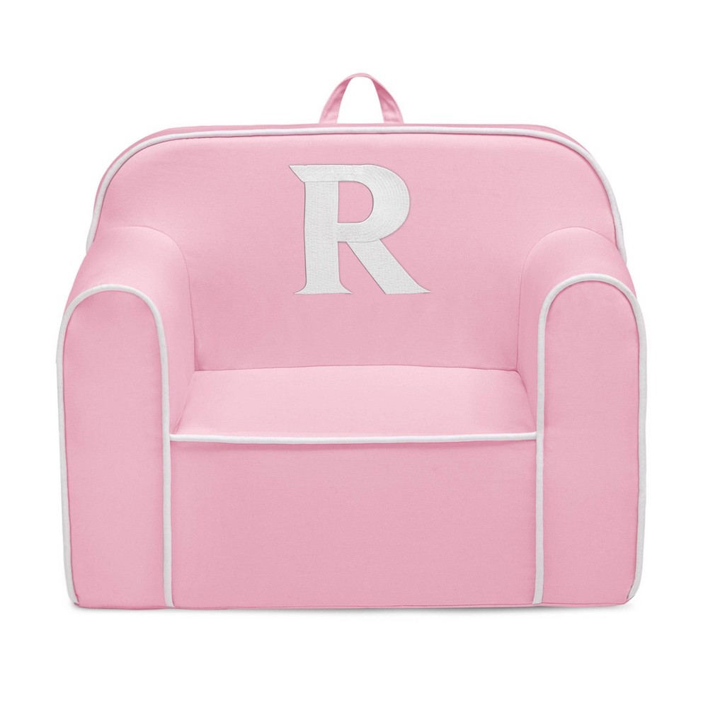 Delta Children Personalized Monogram Cozee Foam Kids' Chair - Customize with Letter R - 18 Months and Up - Pink & White -  88964270
