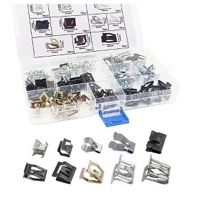 Itopfox 100Pcs Auto Car U-Clip Metal Trim Panel Spring Clip Kit Compatible with VW Audi Vehicles, Durable Zinc Plated Finish - 1 of 4