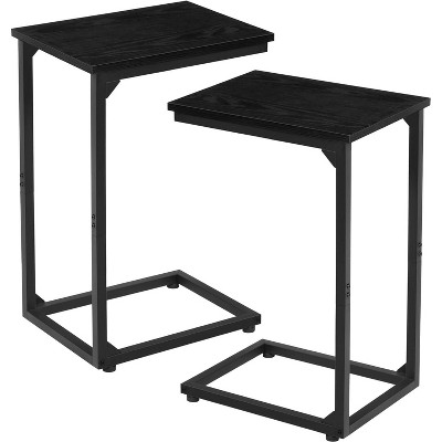 C Shaped coffeeTable, End Tables Living Room Set of 2, Slide Under Couch Table for Sofa, Small Space