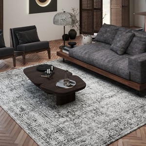 5x7ft Washable Vintage Area Rug, Thin Distressed Non-Slip Traditional Carpet for Living Room Bedroom Kitchen Dining Room - 1 of 4