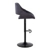 LumiSource Set of 2 Fabrico Adjustable Barstools Black Metal/Charcoal Fabric - 3 of 4