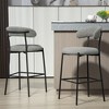 OUTSUPPLY Bar Stool, Black Metal Base with Footrest for Kitchen, Cafe, Vanity, Easy Assembly - 3 of 4
