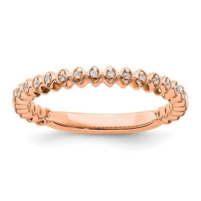 Black Bow Jewelry 2.25mm 14k Rose Gold 1/20 Ctw Diamond Stackable Band