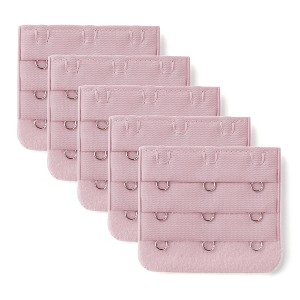 Allegra K Women's 3 Hook 3 Row Stretchy Bra Strap Extenders Hooks Bra Band - 1 of 3