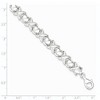 Black Bow Jewelry 9mm Sterling Silver Polished X and Heart Link 7 Inch Bracelet - 4 of 4