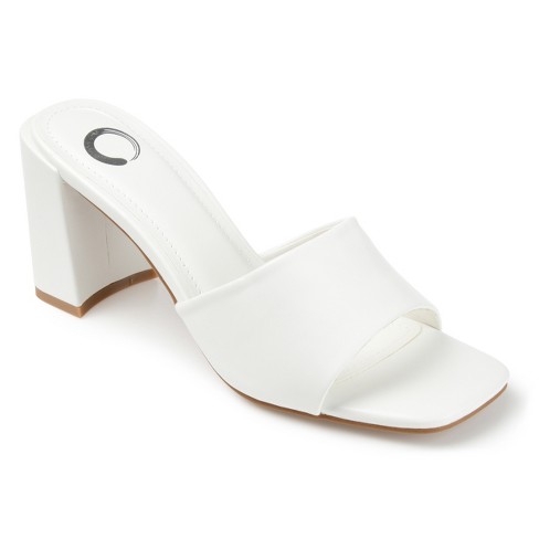Polka Dot Print High Heels Pumps - White – accessories4shoes