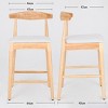 Mid-Century Modern Design Solid Wood 24" Counter Stools ,Upholstered Counter Stools with Wood Legs for Kitchen Island Dining Room Bar-Tanpinhause - 3 of 4