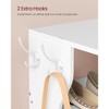 9-Tier Vertical Shoe Rack, Narrow Shoe Storage Organiser with Hooks, Slim Corner Shoe Tower Rack, for Entryway, Bedroom, White - 4 of 4