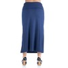 24seven Comfort Apparel  Comfortable Plus Size Foldover Maxi Skirt - 3 of 3