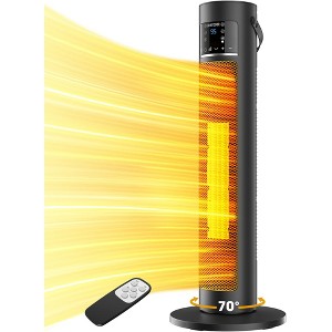 SUGIFT Space Heater for Indoor Use 1500W Electric Tower Heater 26" Oscillating Ceramic Heater with Remote - 1 of 4