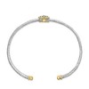 Haus of Brilliance 18K Yellow Gold Plated Silver Diamond Accent and Fleur Di Lis Medallion Bangle - 3 of 4