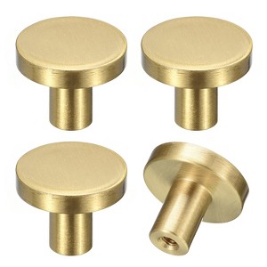 Unique Bargains Bathroom Cloakroom Wardrobe Shoe Cabinet Decorative Solid Brass Entryway Coat Wall Hooks 4 Pcs - 1 of 3