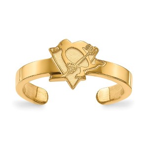 Black Bow Jewelry Sterling S. 14k Yellow Gold Plated NHL Pittsburgh Penguins Toe Ring - 1 of 4