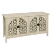 ORRD Hollowed-out 4-Door Cabinet American Style - Carved Symmetrical Pattern Storage Cabinet for Bedroom & Living Room - 4 of 4