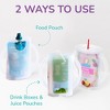 Flipping Holder Food Pouch Holder No Squeeze, flips over to hold drink boxes and juice pouches, easy grip handles and lid (Purple) - 4 of 4