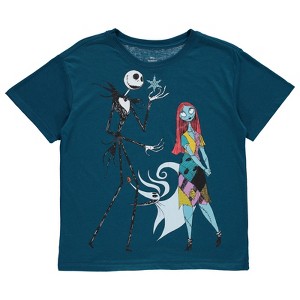 Ladies Disney Jack Skellington Shirt - The Nightmare Before Christmas Tee - Skellington Short Sleeve Fashion T-Shirt - 1 of 4