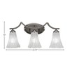 Toltec Lighting Zilo 3 - Light Vanity in  Graphite with 5.5" Fluted Italian Ice Shade - 2 of 2