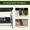 CAVINAS 3-Seat Patio Porch Swing,Hammock Swing Bench with Adjustable Canopy&Armrest,Outdoor Swing for Garden&Backyard,660LBS Capacity,Black - 2 of 4