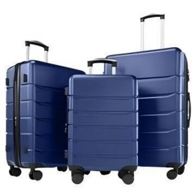 Maggift Luggage, 3-Piece Luggage Set, with Dual Spinner Wheels and TSA Lock, Hard Shell for Business, Vacation, Travel, Blue, 18"*12"*29.5"