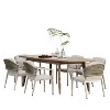 Nertpow 7-Piece Outdoor Dining Set ¨C Gray Chairs (Set of 6) + Acacia Wood Expandable Table - 2 of 4