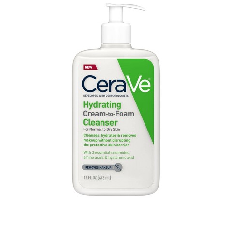 Увлажняющий крем-пенка для умывания CeraVe для нормальной и сухой кожи, 16 fl oz, цвет: Кремовый