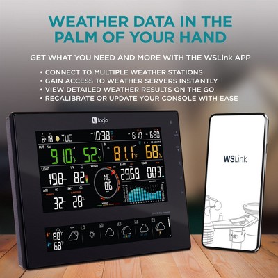 Logia 7-in-1 Wireless Solar Weather Station with 8" Color Display