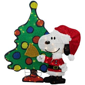 Northlight 32" LED Lighted Peanuts Snoopy and Christmas Tree Outdoor Decoration - Clear Lights