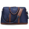 ELLE Luggage Luxe Journey 30L Twill and Vegan Leather Weekender Tote Bag - 4 of 4