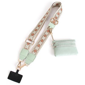 Universal Crossbody Strap for Phone Case with Zippered Pouch, Fashion Neck Lanyard, Detachable Wrist Strap, Compatible with iPhone 16 Pro Max, 15 Plus - 1 of 4