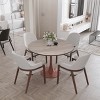 LeisureMod 36" Round Dining Table with MDF Top and Cherry Base – Modern Kitchen Dining Room Table - 2 of 4