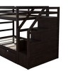 NicBex Twin over Twin Bunk Bed Pine Triple Bed Frame with Trundle, Storage Stairs and Full Length Guardrail for Bedroom, No Box Spring Required - 4 of 4
