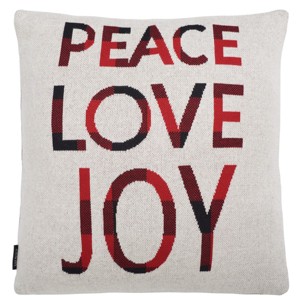 Good Tidings Pillow - Red/Beige - 18"x18" - Safavieh - 1 of 4