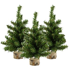 AuldHome Design Mini Christmas Trees, 3pk; Pine Tree Greenery Tabletop Holiday Decor - 1 of 4