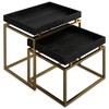 WyndenHall Audrina 2pc Nesting Table Black/Gold: Contemporary Rectangle Side Tables, Metal Frame, No Assembly Required - 2 of 4