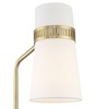 Possini Euro Design Cartwright Modern Mid Century Desk Lamp 32" Tall Antique Brass Black with USB Charging Port Linen Shade for Bedroom Living Room - 3 of 4