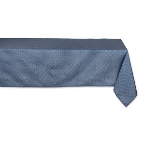 Design Imports  French Blue Tonal Lattice Print Outdoor Tablecloth 60X84 - 1 of 4