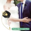 Unique Bargains Wedding Camellia Flower Lapel Pin with Leaf Brooch for Men Suit 10 Pcs - 4 of 4