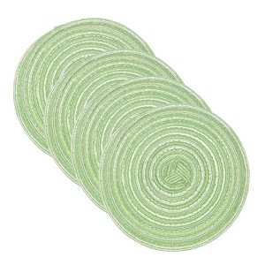 Unique Bargains Woven Braided Washable Decorative Round Placemat 4 Pcs - 1 of 4