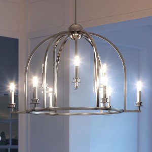 Urban Ambiance Luxury Colonial Chandelier,  20.875"H x 30"W,  Polished Nickel Finish, UHP3054 - 1 of 4