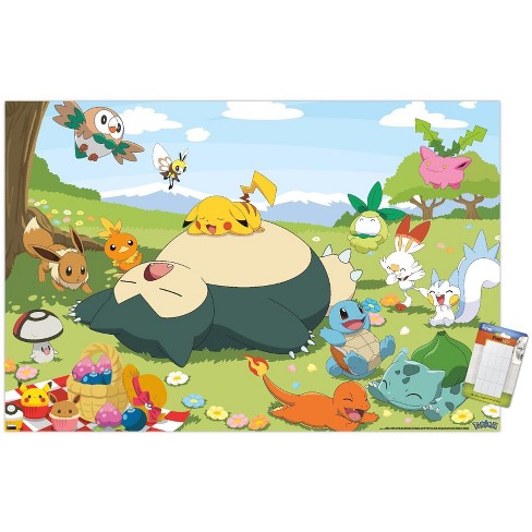 Pokémon - Pikachu, Eevee, And Its Evolutions Wall Poster, 14.725 x 22.375  