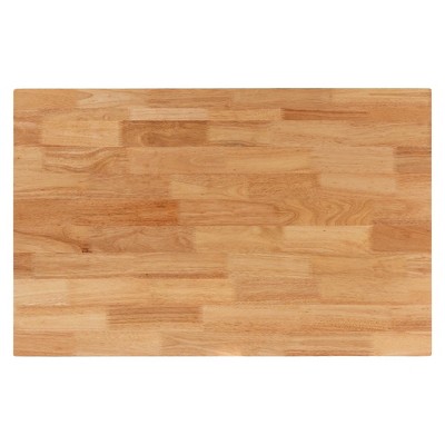Mid-Century Modern Oak Brown Wood and Rattan 5-Piece Dining Set