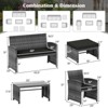 Costway 6PCS Patio Furniture Set Outdoor Sectional Conversation PE Rattan Sofa Set Black/Gray/Navy/Red/White/Turquoise - 3 of 4