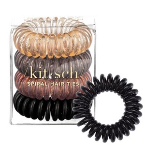 Kitsch Spiral Hair Ties, Coil Hair Ties, 4 Pack - 1 of 4