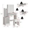 FUFU&GAGA Makeup Vanity Set with Mirror and Stool Makeup Table - 4 of 4