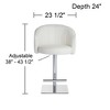 Studio 55D Chase Chrome Swivel Bar Stool 31" High Modern White Faux Leather Upholstered Cushion with Backrest Footrest for Kitchen Counter Height Home - 4 of 4