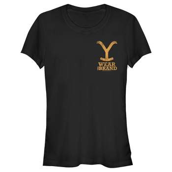 Juniors Womens Yellowstone Wear The Brand Pocket Logo T-Shirt