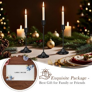 MOEPISY Black Candlestick Holders Set of 6, Weighted, Metal Taper Candle Stick Holders - 1 of 4